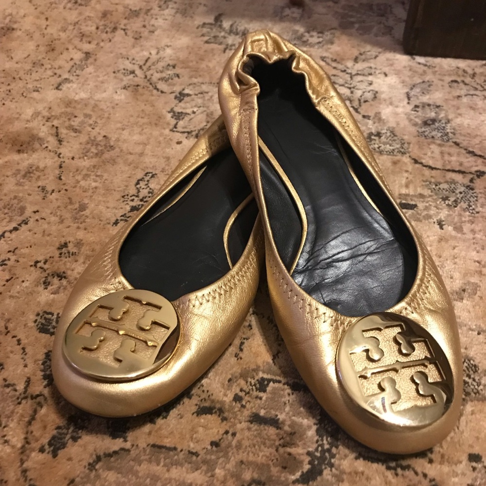 Gold Tory Burch flats